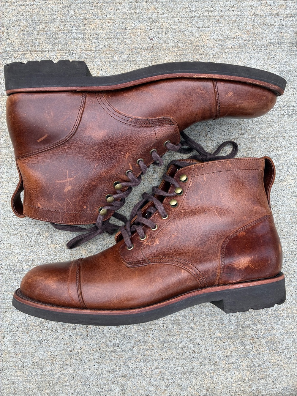J. Crew Men's F 4446 Kenton Leather Cap toe boots